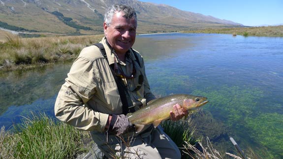 Marc with a lovely 2kg back country rainbow