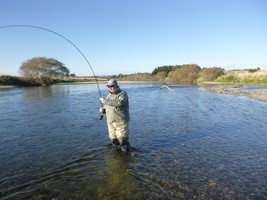 Fly fishing for trout in beautiful New Zealand