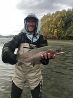 Fly fishing trout in beautiful New Zealand