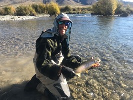 Fly fishing trout in beautiful New Zealand