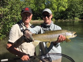 Fly fishing trout in beautiful New Zealand