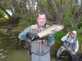 Fly fishing trout in beautiful New Zealand