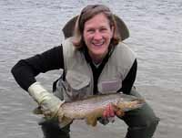 This lady successfully caught and released a nice trout too.
