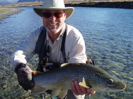 Fly fishing for trout in beautiful New Zealand