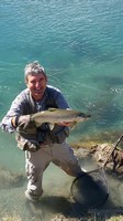 Fly fishing trout in beautiful New Zealand