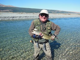 Fly fishing trout in beautiful New Zealand