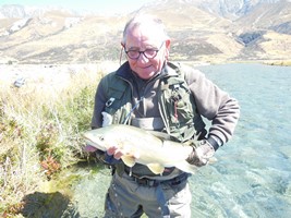 Fly fishing trout in beautiful New Zealand