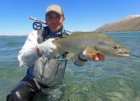 Fly fishing for trout in beautiful New Zealand