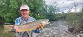 Fly fishing trout in beautiful New Zealand