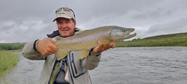 Fly fishing trout in beautiful New Zealand